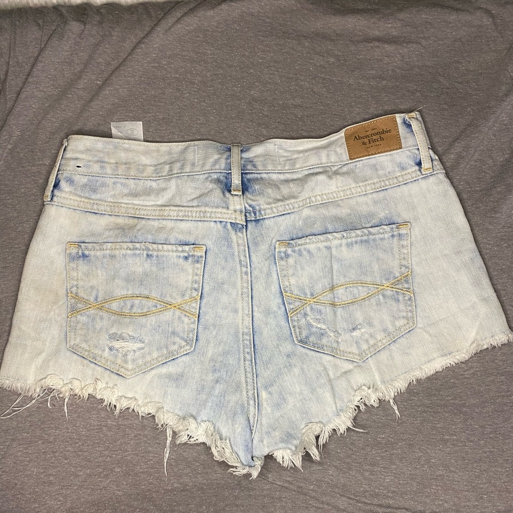 A&F light wash shorts